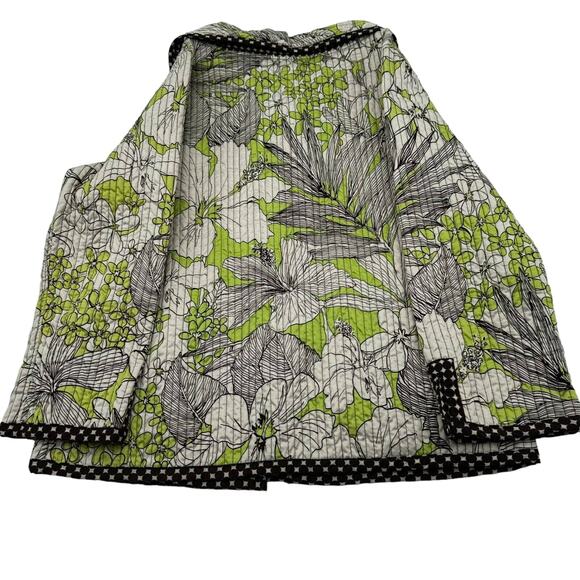 Peck &‎ Peck Weekend SMALL Quilted Jacket Blazer brown green floral Boho Grandpa - Picture 6 of 6